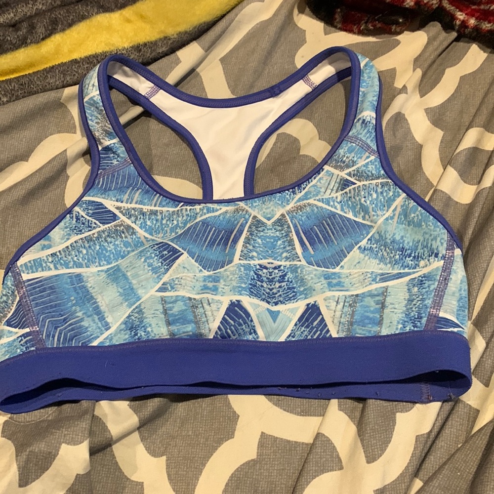 blue sports bra